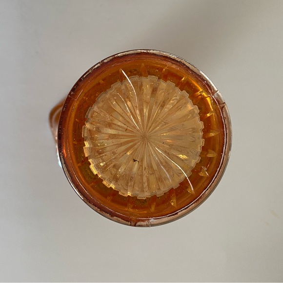 Imperial Glass Marigold Beaded Bullseye Carnival Glass Swung Vase Collectible - Picture 8 of 11